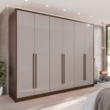 Guarda-roupa 6 Portas 1 Gaveta Anápolis 100% Mdf New Canion/off White