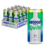 Kit Com 12und Drink Pronto Vodka Absolut+sprite Lata 269ml