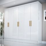 Guarda-roupa Casal 6 Portas 2 Gavetas Gliese Espresso Móveis Branco