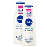 Kit 2 Loção Nivea Lotion Express Hidratação Profunda Para Pele Normal A Seca 200ml