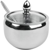 Açucareiro Inox Com Colher Tampa De Vidro N244585-2 - Quanhe