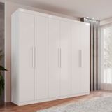 Guarda-roupa Ubatuba Plus 6 Portas 3 Gavetas Branco Neve