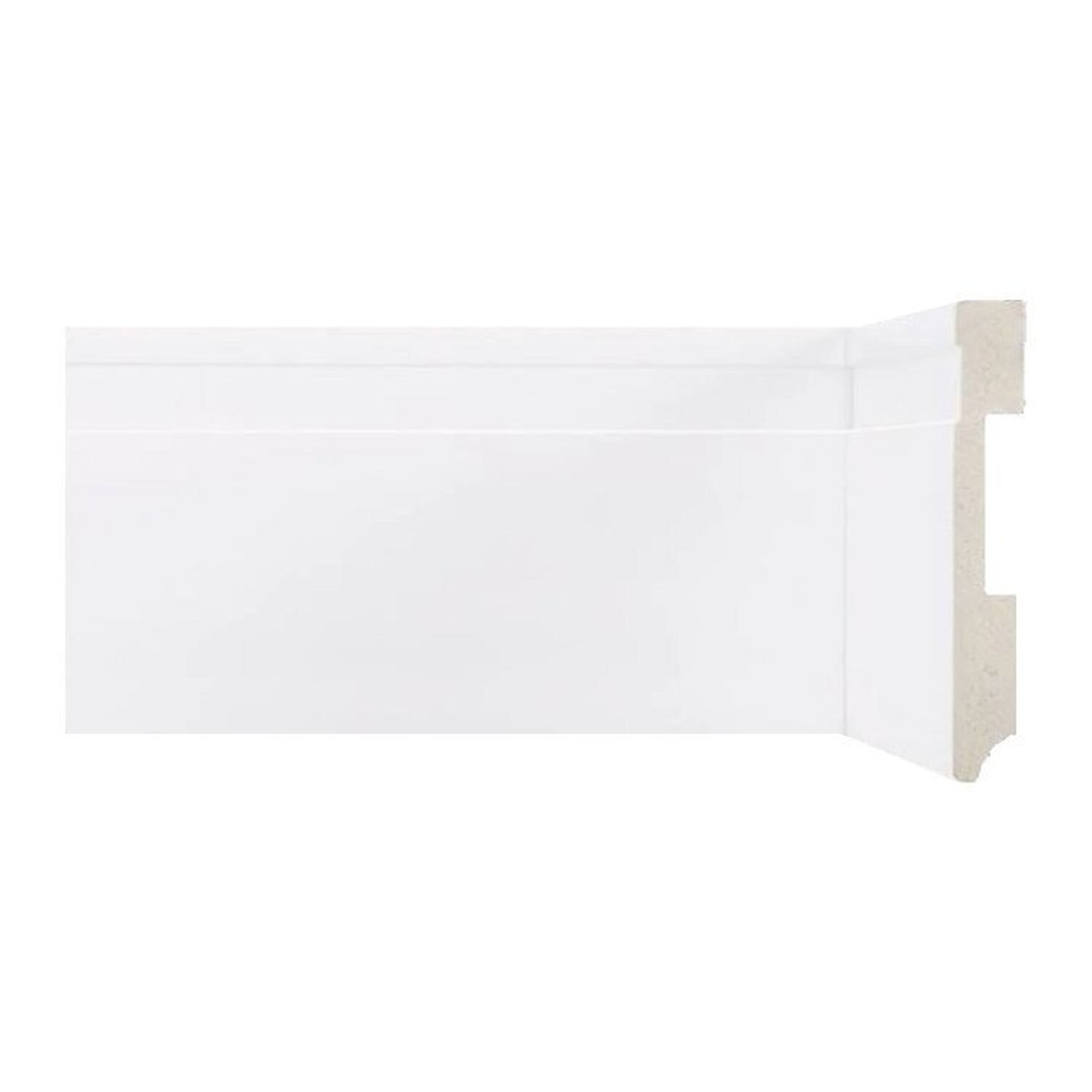 Kit Com 15 Barras Rodapé De Poliestireno Frisado 100cmx240m - 36m Branco
