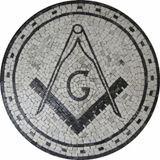 Piso Maçom Em Mosaico Esquadro E Compasso I Tamanho 60cm