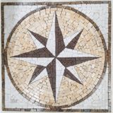 Rosa Dos Ventos Em Mosaico Marmore Quadrado Tamanho 70cm