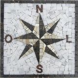 Rosa Dos Ventos Em Mosaico Com Letras Tamanho 150cm