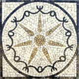 Piso Em Mosaico Romano Estrela E Proteção Em 7 Pontas Tamanho 80cm