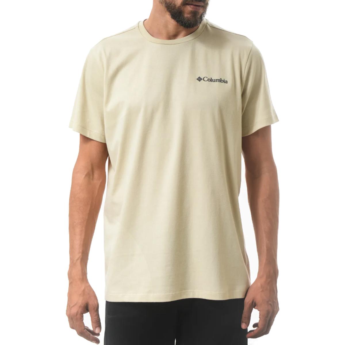 Camisa G Basica Columbia Bege Manga Curta Em Algodão