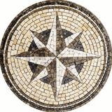 Rosa Dos Ventos Em Mosaico Exclusivo Tamanho 80cm