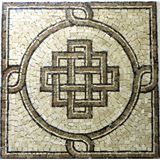 Piso Em Mosaico Romano Nó De Salomão Com Quatro Lados Tamanho 90cm