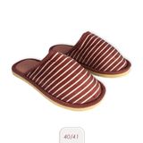 Pantufa Feminina Com Listras Rosa 40/41