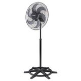 Ventilador Osc De Coluna Steel 50cm 6 Pás - Bivolt - Preto/prata