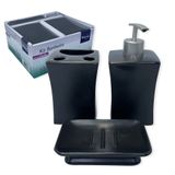 Kit Banheiro Lavabo Porcelana 3 Peças Porta Sabonete Escova