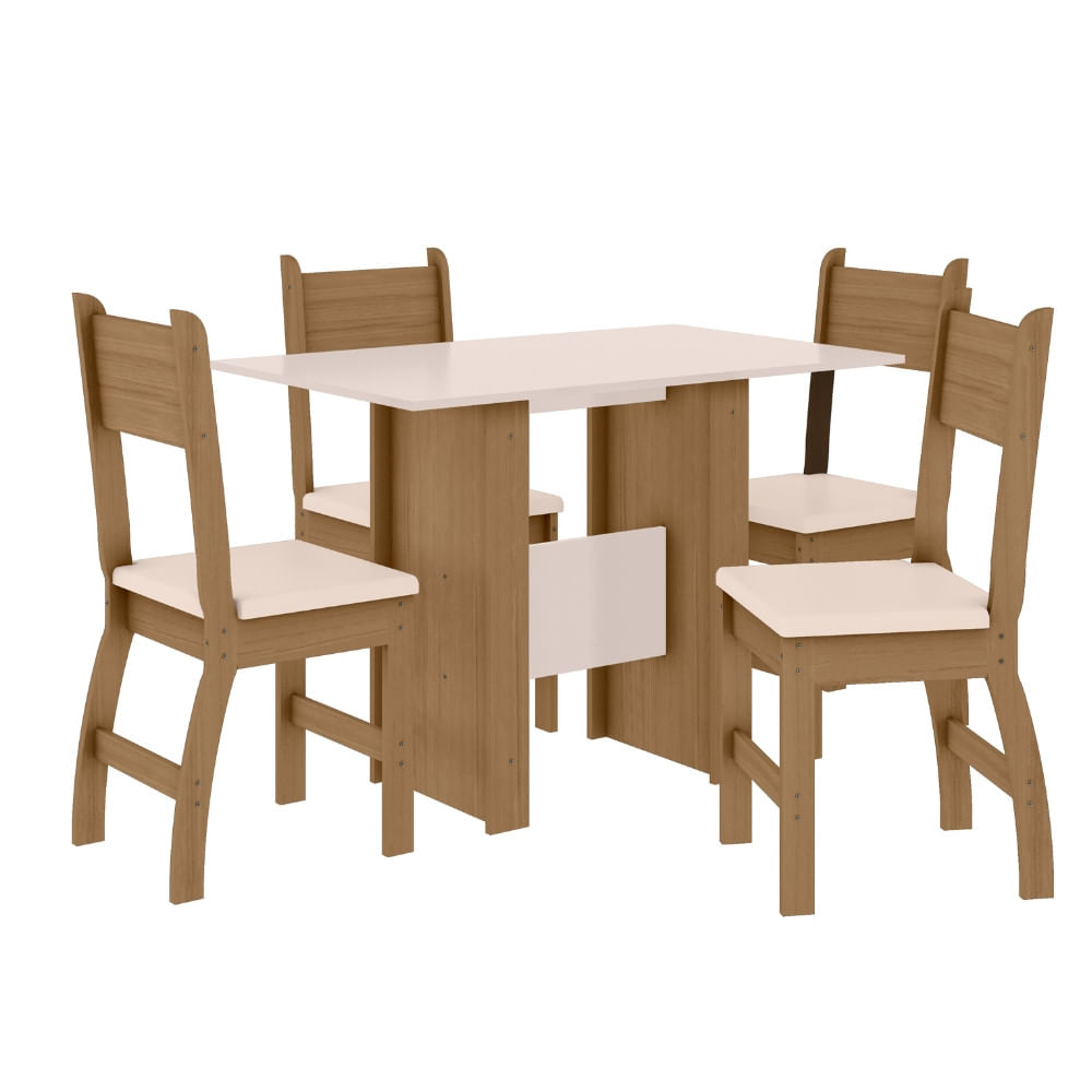Conjunto Mesa de Jantar 4 Lugares Milano