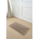 Tapete Pelo Alto Ondulado Waves 50x90cm Jolitex - Bege
