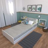 Cama Infantil Montessoriana Solteiro New Cori Yescasa Branco/cinza Cristal
