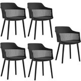 Kit Com 5 Cadeiras Para Sala De Jantar Marcela Preto