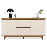 Buffet Aparador Para Sala De Jantar 163cm Flow Off/freijó - Ej Móveis
