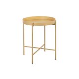 Mesa De Apoio Bandeja Sofá Cama Redonda 40x50cm Média Collie Dourado