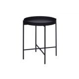 Mesa De Apoio Bandeja Sofá Cama Redonda 40x50cm Média Collie Preto