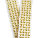 Cartela Meia Perola Adesiva Dourada 8mm Com 120 Unidades