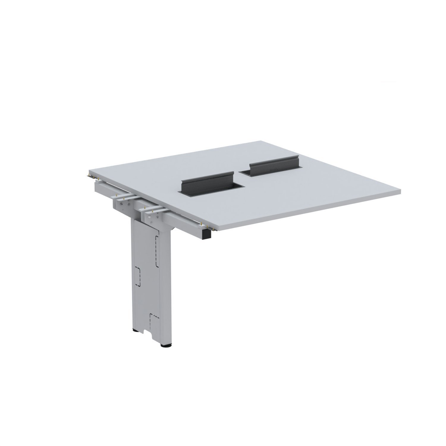 Complemento De Mesa Plataforma Para Coworking Para 2 Pessoas 140x140 Cinza