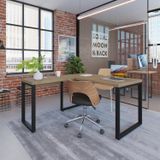 Escrivaninha Em L Yon Operacional 135x70x75 Vermont/preto