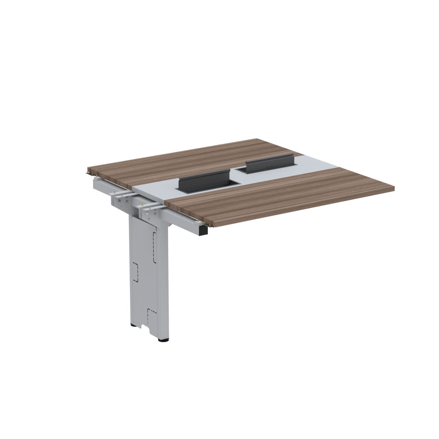 Complemento De Mesa Plataforma Para Coworking Para 2 Pessoas 110x140 Walnut/cinza