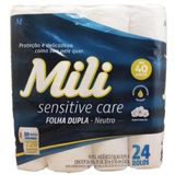 Papel Higiênico Mili Sensitiv Folha Dupla 30m Pacote Com 24un Papel Hig.24un Mili F.d Sensitiv C. 30mt Mili