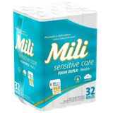 Papel Higiênico Mili Sensitiv Folha Dupla 30m Pacote Com 32un Papel Hig.32un Mili F.d Sensitiv C. 30mt Mili