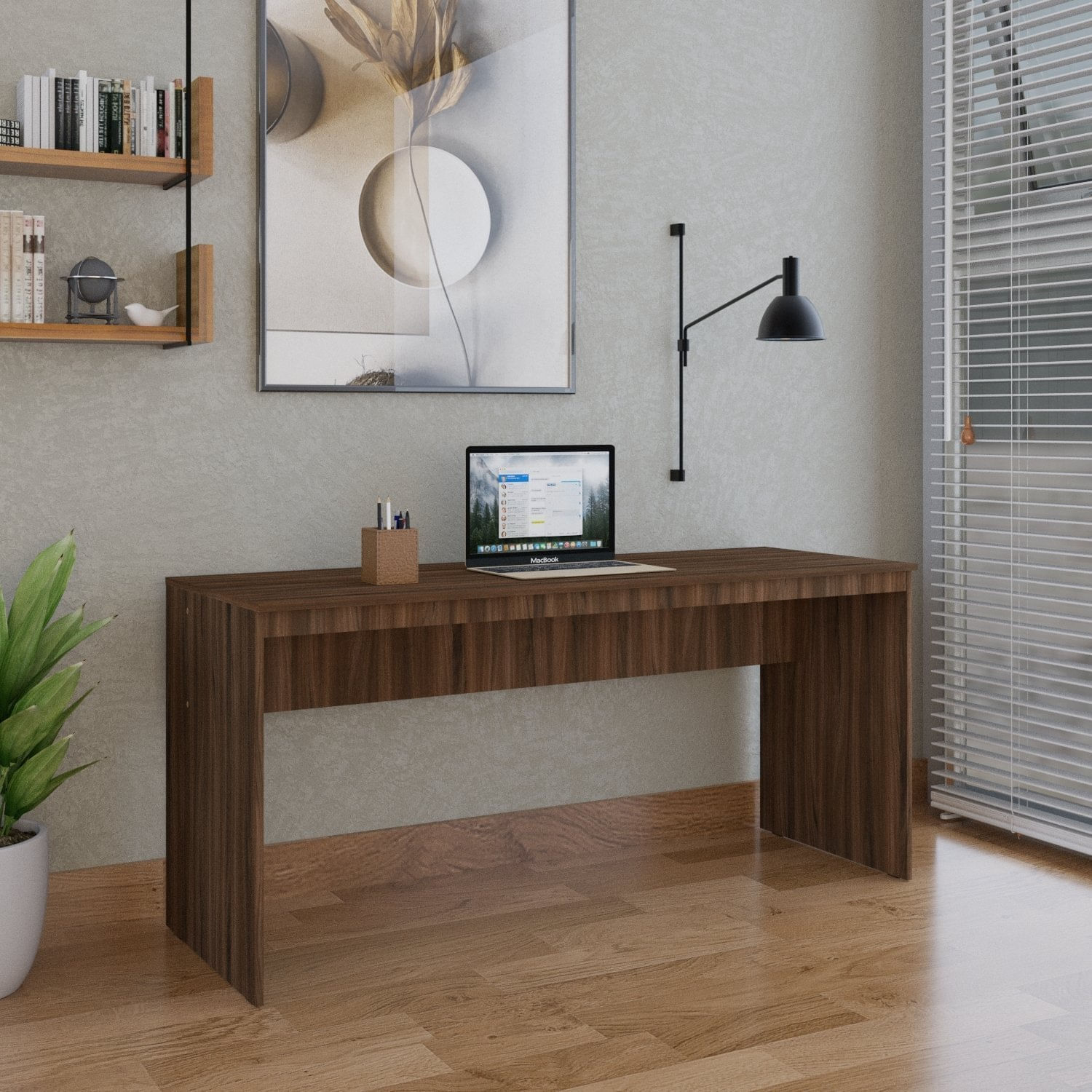 Mesa Para Escritório Diretor 160cm Turim Espresso Móveis