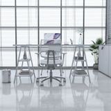 Escrivaninha Cavalete 150cm 4 Prateleiras Estilo Industrial Kuadra Branco Chess / Est.branca