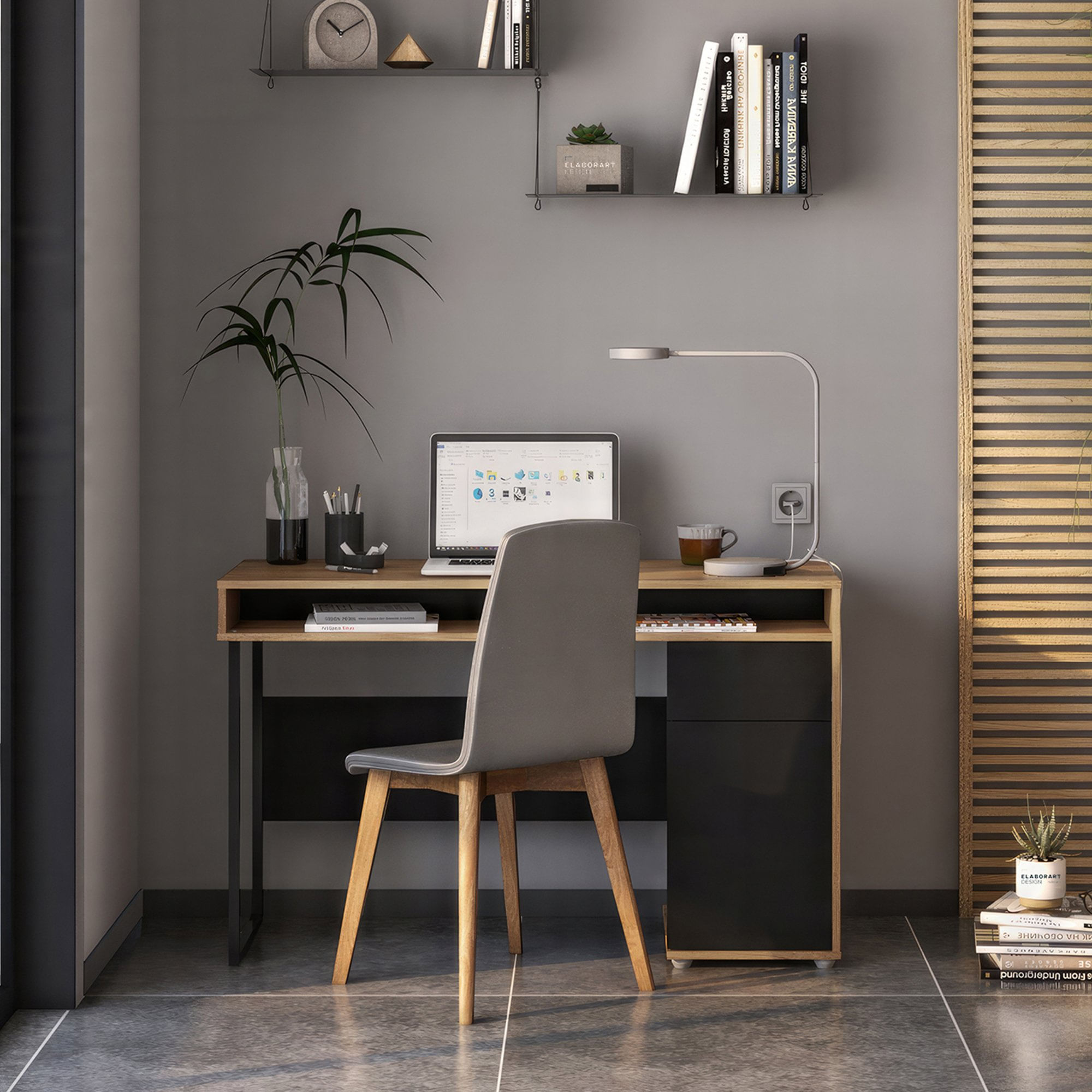 Escrivaninha 120cm 1 Porta 1 Gaveta Chicago