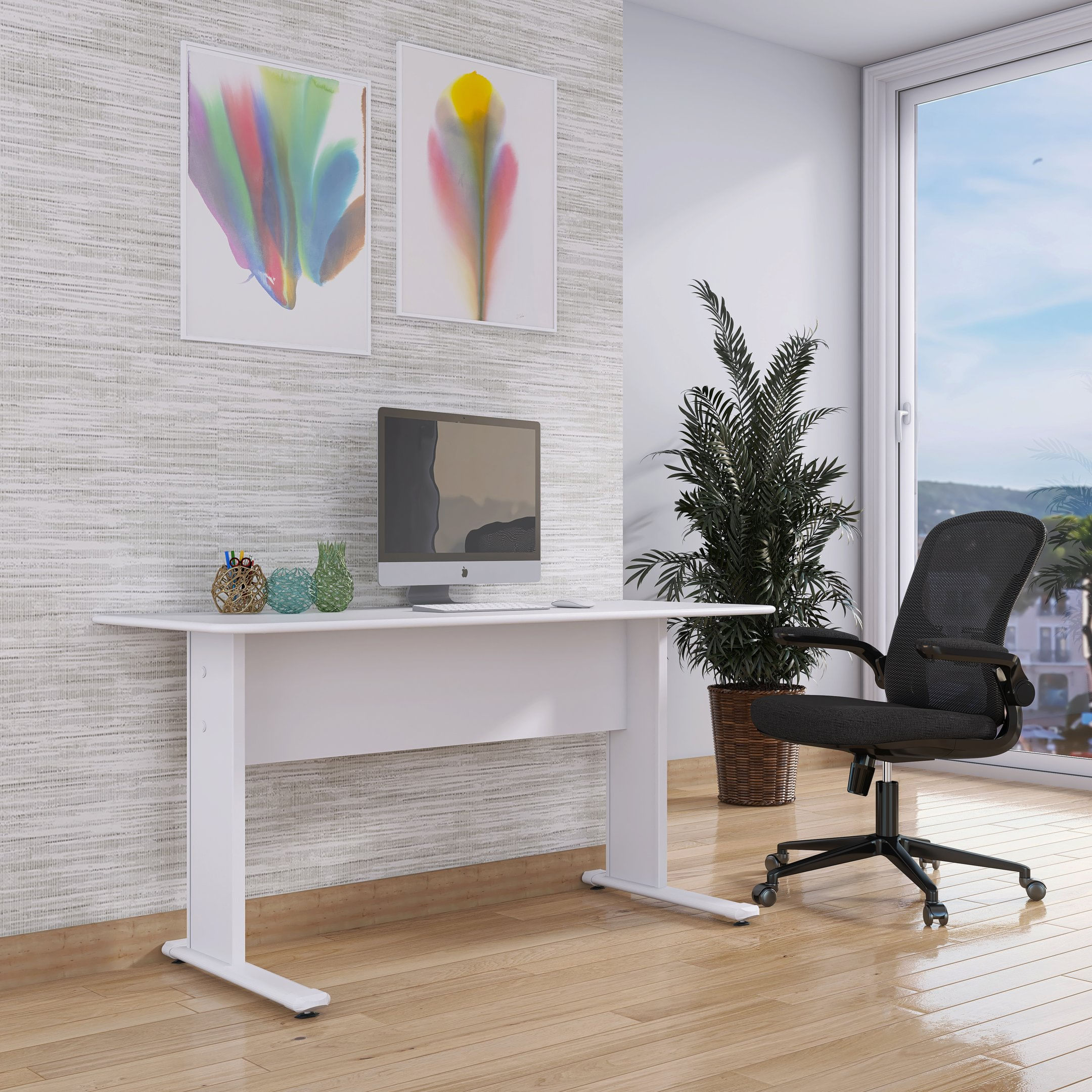 Escrivaninha Mesa Escritório Secretária Mx120 Maxxi Branco