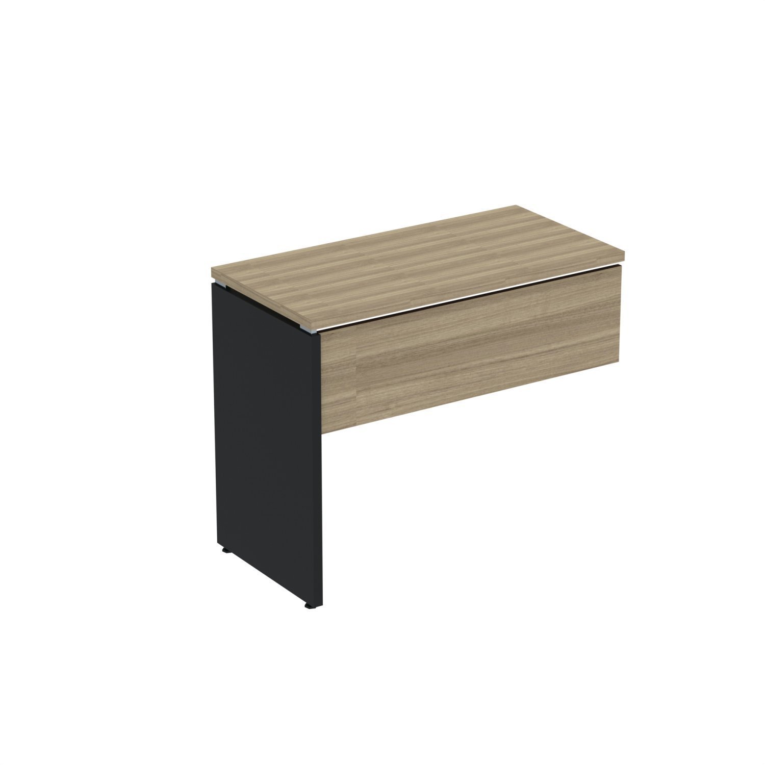 Complemento De Mesa Pé Painel Linha P25 Noce Naturalle/preto