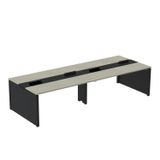 Mesa Plataforma Dupla Para 4 Lugares Para Coworking 160x120/4p Nogueira Casablanca/preto