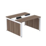 Mesa De Plataforma Dupla Para 2 Pessoas Corporativa 130x120/2p Walnut/branco