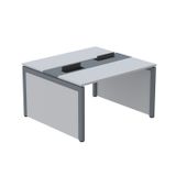 Mesa De Plataforma Dupla Para 2 Pessoas Corporativa 110x120/2p Cinza/grafito