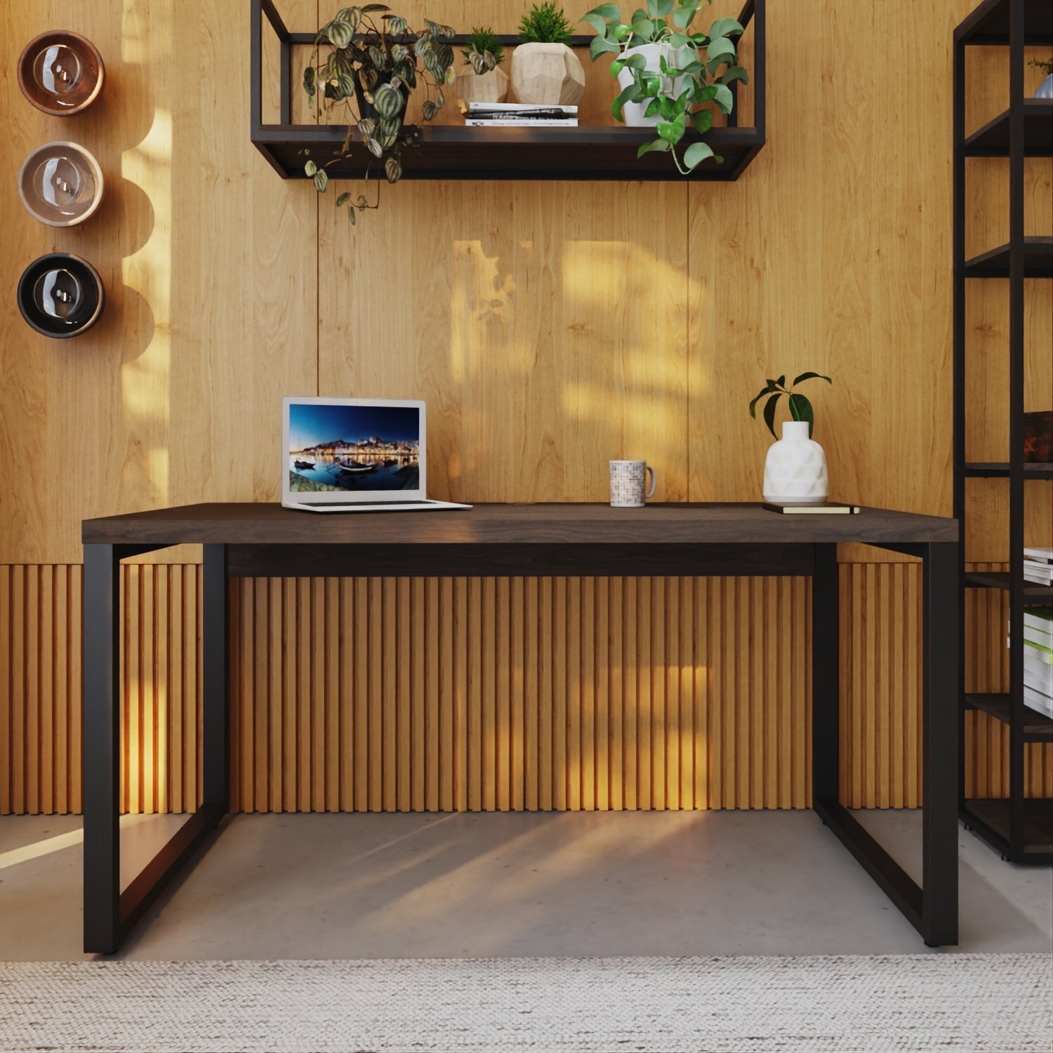 Escrivaninha Yon Diretor 150x70x75 Terracota/preto