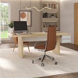Kit 2 Peças Com Mesa De Reunião Para Escritório Em Tamburato E Gaveteiro Suspenso Organizador Carvalho/branco