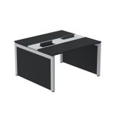Mesa De Plataforma Dupla Para 2 Pessoas Corporativa 150x120/2p Walnut/cinza
