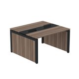 Mesa De Plataforma Dupla Para 2 Pessoas Corporativa 130x120/2p Walnut/preto