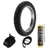 Pneu Bros 150 Xre 190 Xtz 150 Crosser 110/90-17 60p Rt36 Rinaldi + Camara + Cinta + Selante