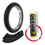 Kit Pneu Trilha Mini Moto 60/100-14 Rmx35 Rinaldi + Camara + Vacina