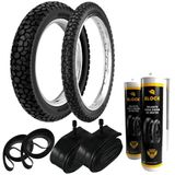 Par Pneu Nxr 125 150 Bros 110/90-17 + 90/90-19 Wh21 Rinaldi+ Camaras + Cintas + Selantes