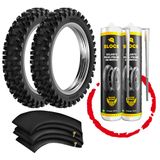 Kit Par Pneu Crf250 Xr250 Lander Tenere 80/100-21 + 110/100-18 Rw33 Rinaldi + Camara + Selante