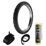 Pneu Xre 300 Falcon 400 Xtz 250 Lander 90/90-21 54p Rt36 Rinaldi + Camara + Cinta + Selante