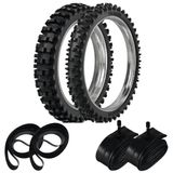 Kit Pneu Yz 250f Cross Trilha 100/90-19 + 80/100-21 Sr39 Rinaldi + Camaras + Cintas