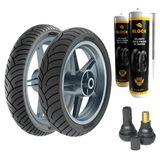Par Pneu Honda Cbx 250 Twister 110/70-17 + 140/70-17 Tl Hb37 Rinaldi + Bicos + Selantes