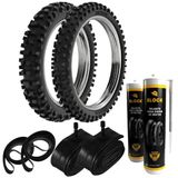 Par Pneu Trilha Bros 150 Bros 125 100/90-17 + 90/90-19 Sh31 Rinaldi + Camaras + Cintas + Selantes